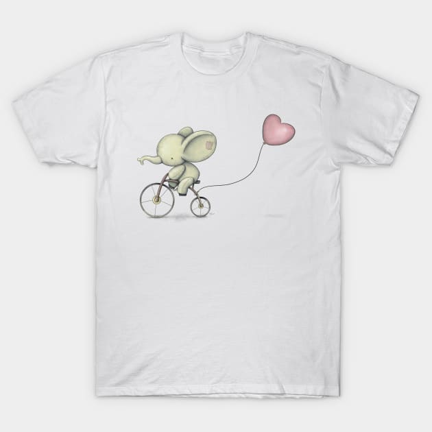 Cute Elephant riding his bike T-Shirt by mikekoubou